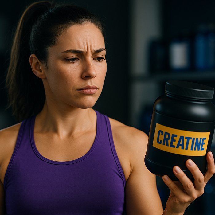 A curious gym-goer questions a tub of creatine—discover what it is, how it works, and why it’s the most recommended supplement for strength, recovery, and performance. Learn the science behind creatine in this no-fluff, easy-to-follow guide