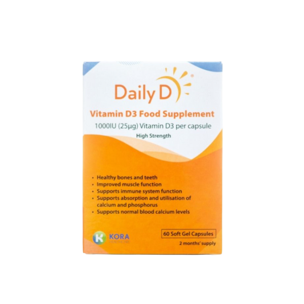 DailyD 1000iu Vitamin D3 60 Capsules - Bone Care at MySupplementShop by DailyD