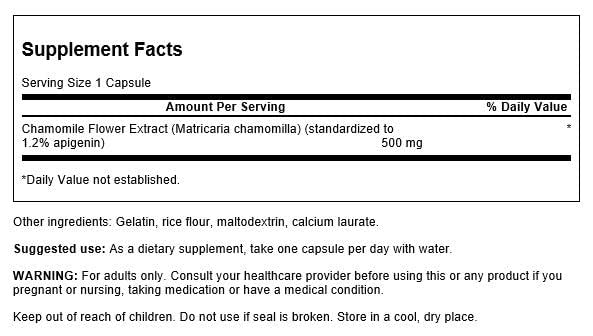 Swanson Chamomile Extract 500 mg 60 Capsules - Chamomile at MySupplementShop by Swanson