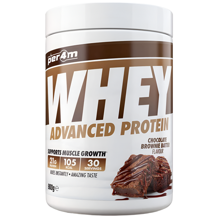 PER4M Whey Protein Powder 900g - 30 Servings | 21g Protein per Serving, Zero Sugar, Gluten-Free