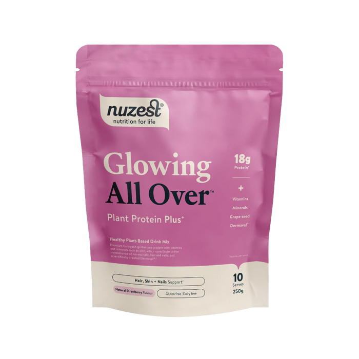 Nuzest Plant Protein Plus+ - Glowing All Over 250g Natural Strawberry Flavour