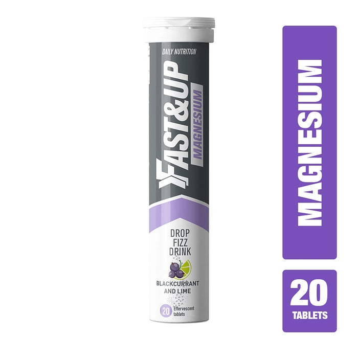 Fast&Up Magnesium Effervescent Tablets Blackcurrant & Lime 20 Tablets x 6 - Adult Multi Vits at MySupplementShop by FAST&UP