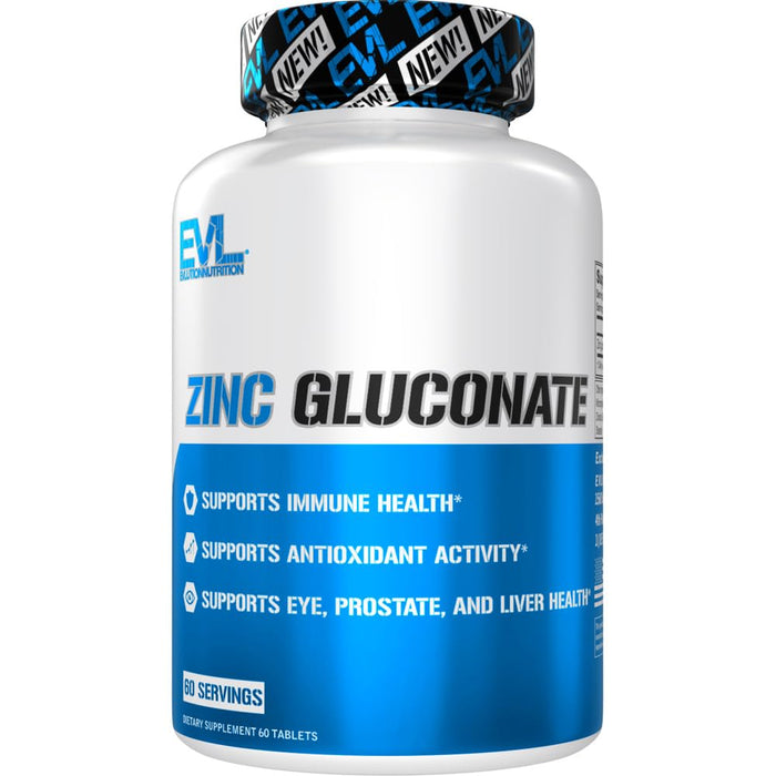 EVLution Nutrition Zinc Gluconate - 60 tablets - Vitamins, Minerals & Supplements at MySupplementShop by EVLution Nutrition