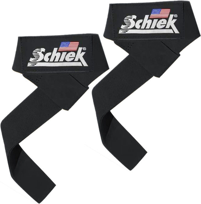 Schiek 1000LLS - Leather Lifting Straps - Black - Lifting Straps at MySupplementShop by Schiek Sports