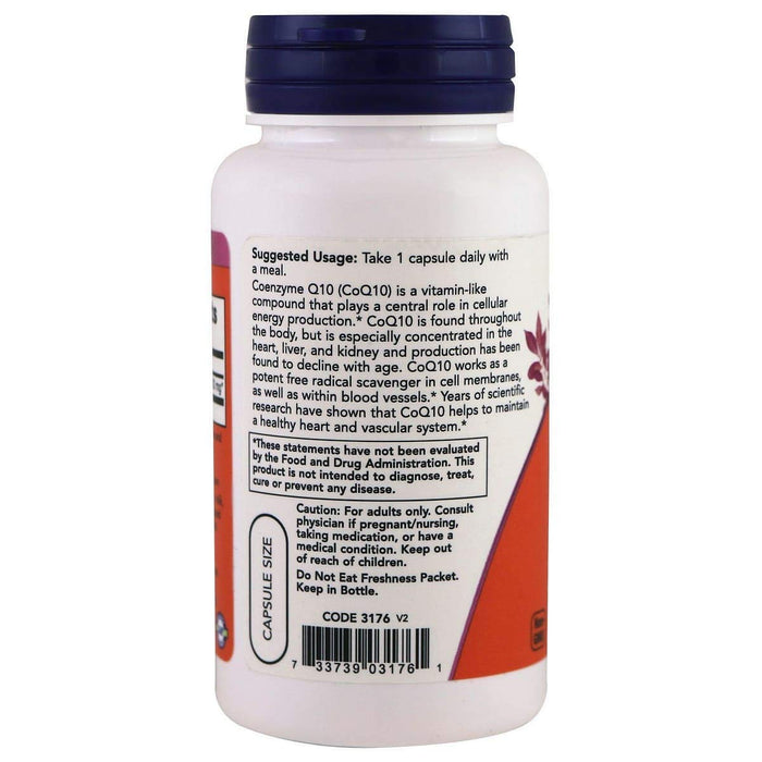 NOW Foods CoQ10, 200mg - 60 vcaps - Health and Wellbeing at MySupplementShop by NOW Foods