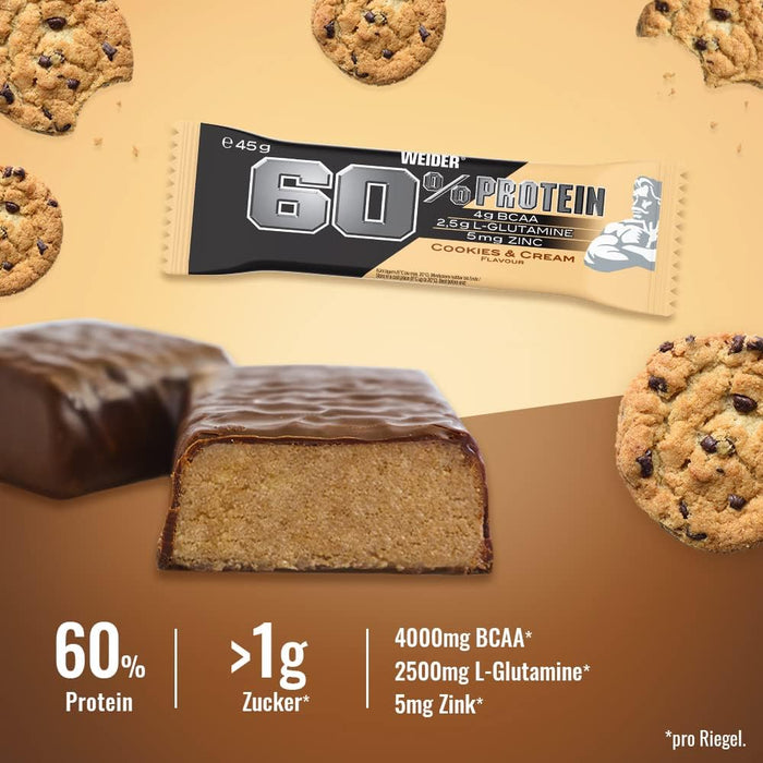 Weider Nutrition 60% Protein Bar 24x45g