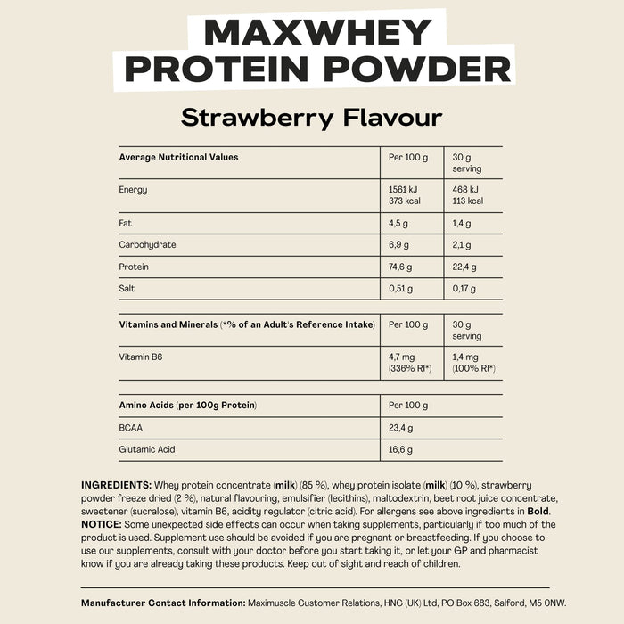 Maxi Nutrition Whey Powders 420g Strawberry - Whey Proteins at MySupplementShop by Maxi Nutrition