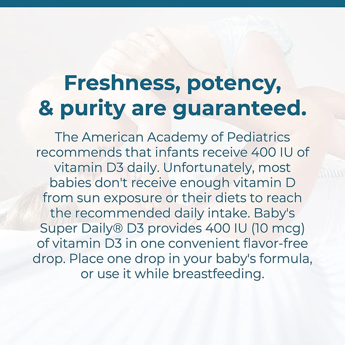 Carlson Labs Baby's Super Daily D3, 400 IU - 10 ml. - Health and Wellbeing at MySupplementShop by Carlson Labs