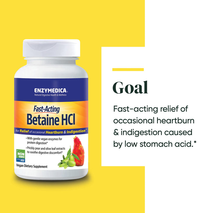 Enzymedica Betaine HCl - 120 caps - Nutritional Supplement at MySupplementShop by Enzymedica