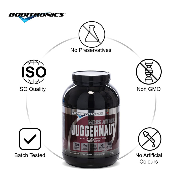 Mass Attack Juggernaut Milk Chocolate 2kg - Sports Nutrition at MySupplementShop by Boditronics