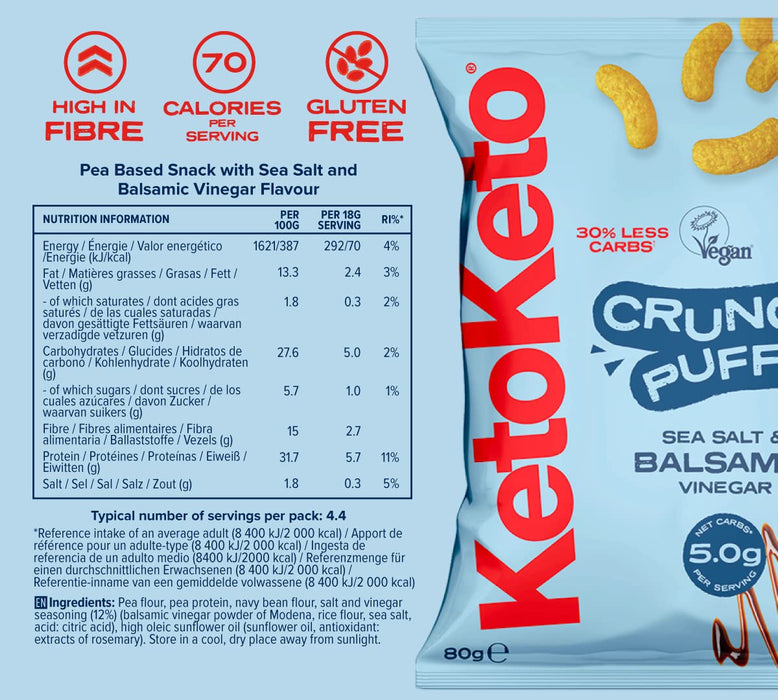 KetoKeto Crunch Puffs 10x80g - Snack Foods at MySupplementShop by Keto Keto