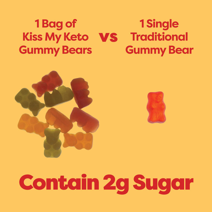 Kiss My Keto Gummy Bears Keto Gummies, Fruity - 12 x 23g - Fruit & Chewy at MySupplementShop by Kiss My Keto