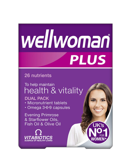 Vitabiotics Wellwoman Plus Omega 3.6.9 Capsules 28 & 56 Tablets - Multivitamins at MySupplementShop by Vitabiotics