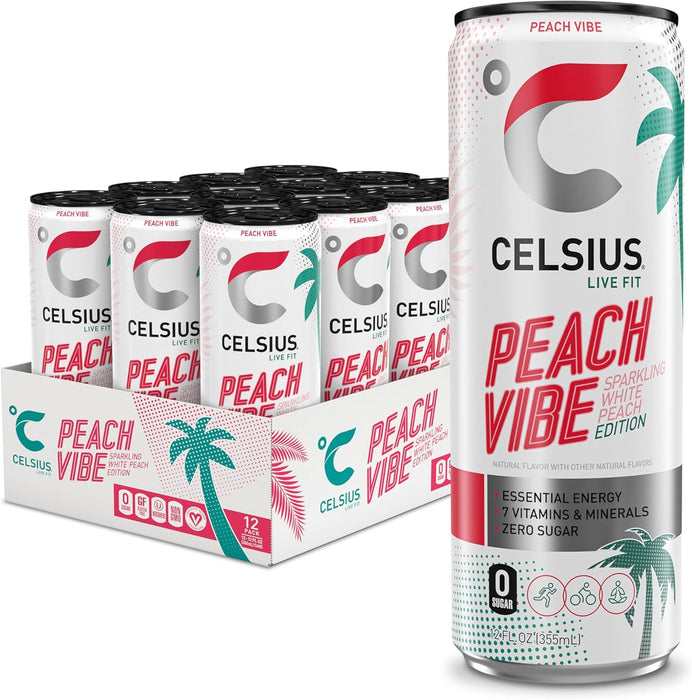 CELSIUS Fantasy Vibe Energy Drink – Zero Sugar, 200mg Caffeine, Refreshing Citrus Flavor