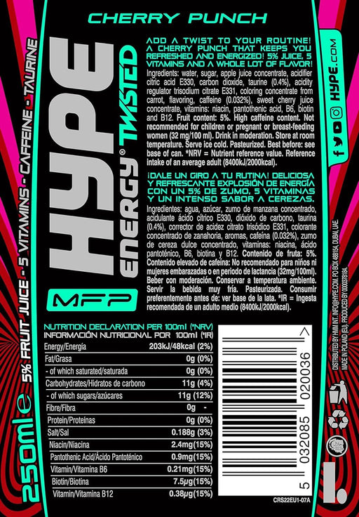 HYPE Twisted Cherry 24x250ml Cheesecake - Energy Drinks at MySupplementShop by Hype Energy Drinks