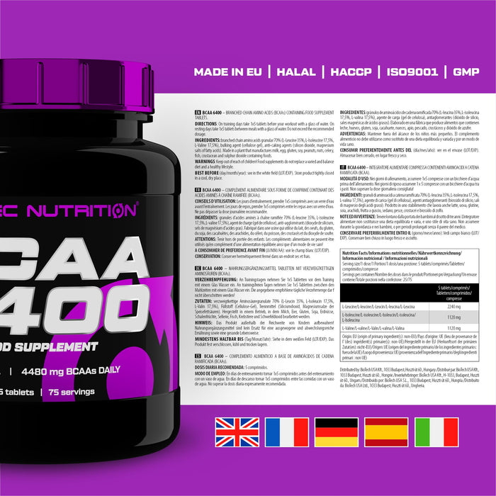 SciTec BCAA 6400 - 125 tablets - BCAAs at MySupplementShop by SciTec