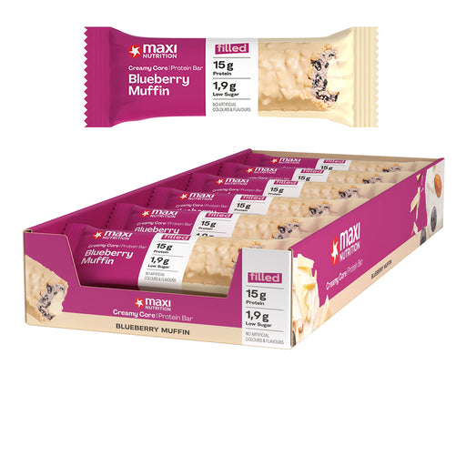 Maxi Nutrition Creamy Core Protein Bar 12 x 45g Blueberry Muffin - Protein Bars at MySupplementShop by Maxinutrition