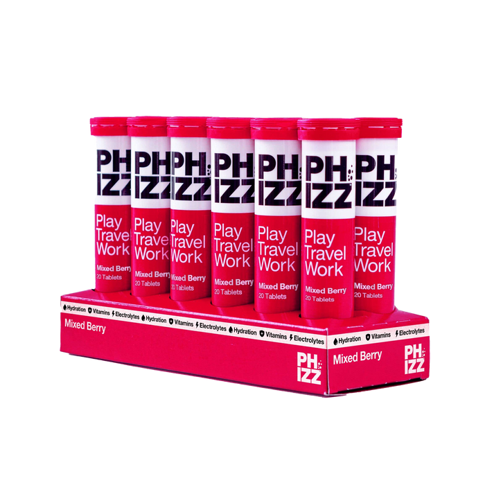 Phizz 2-in-1 Multivitamin & Rehydration Electrolyte Effervescent 12x20 Tabs Mixed Berry