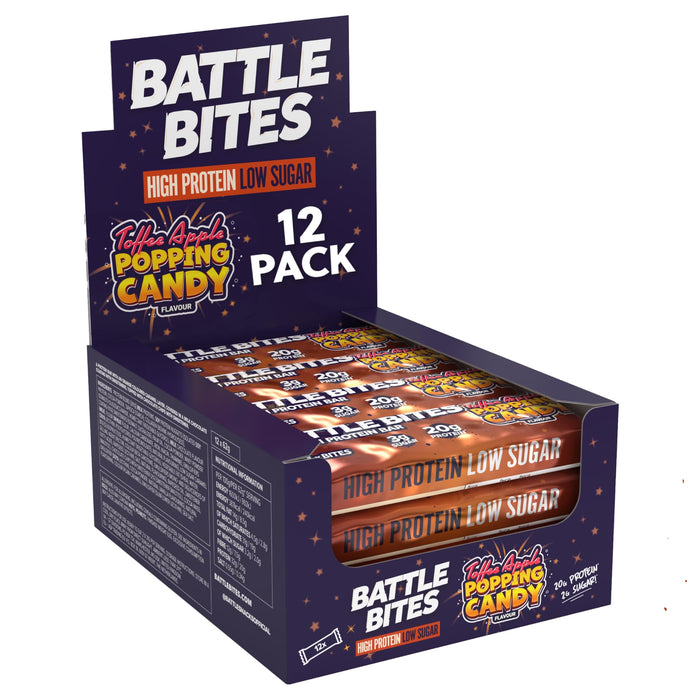 Battle Snacks Battle Bites 12x62g Toffee Apple Popping Candy - Default Title - Protein Bars at MySupplementShop by Battle Snacks