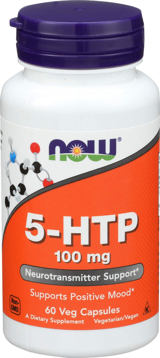 NOW Foods 5-HTP, 100mg - 60 vcaps - Health and Wellbeing at MySupplementShop by NOW Foods