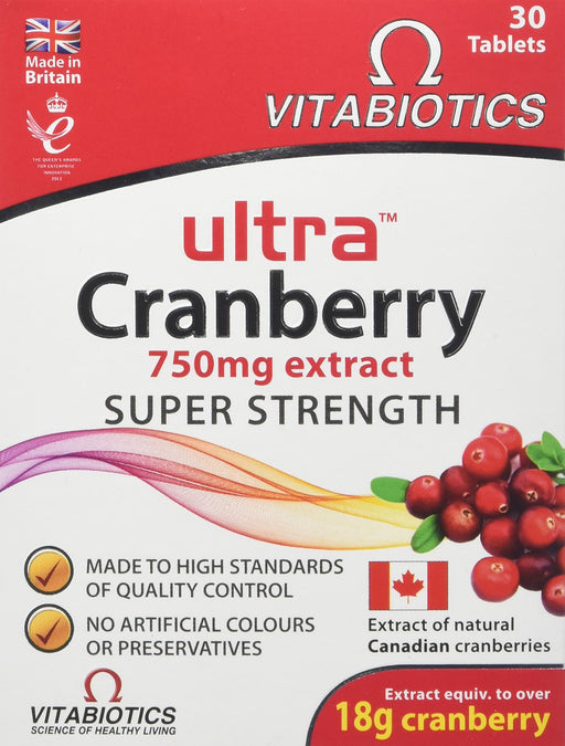 Vitabiotics Ultra Cranberry 750mg Super Strength 30 Tablets - Immune Support at MySupplementShop by Vitabiotics