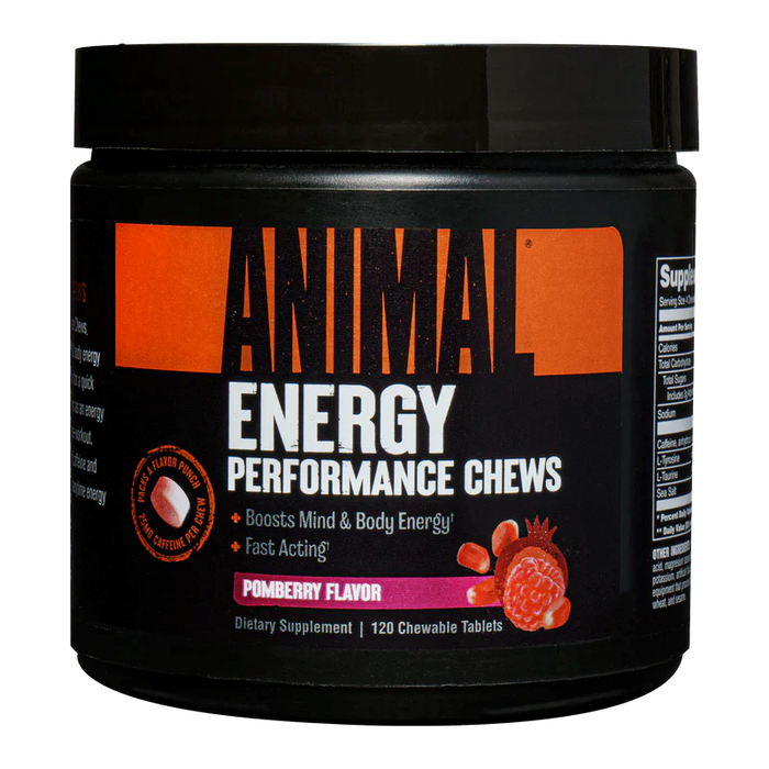 Animal Energy Performance Chews Pomberry Flavor 120Tabs for Enhanced Stamina - Pre Workout at MySupplementShop by Animal