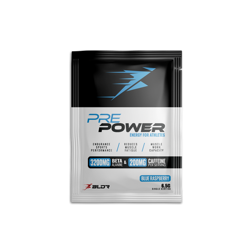 BLDR Sports Pre Power Sachet 15x15g - Blue Raspberry - Sports Supplements at MySupplementShop by BLDR Sports