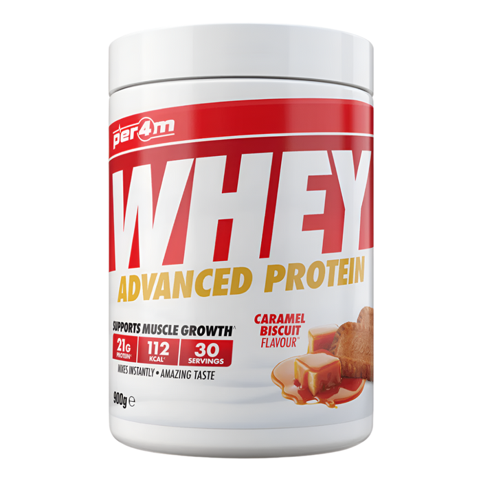 PER4M Whey Protein Powder 900g - 30 Servings | 21g Protein per Serving, Zero Sugar, Gluten-Free