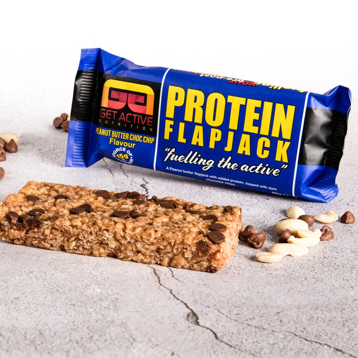 Get Active Protein Flapjack 16x90g - Peanut Butter & Choc Chip - Sports Nutrition at MySupplementShop by Get Active