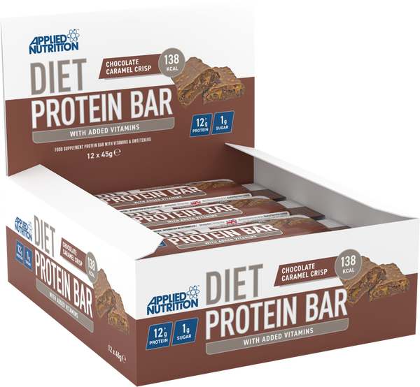 Applied Nutrition Diet Whey Protein Bar 12x45g - Chocolate Caramel Crisp - Sports Nutrition at MySupplementShop by Applied Nutrition