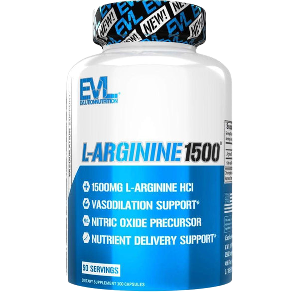 EVLution Nutrition L-Arginine 1500, 100 Capsules (50 Servings)