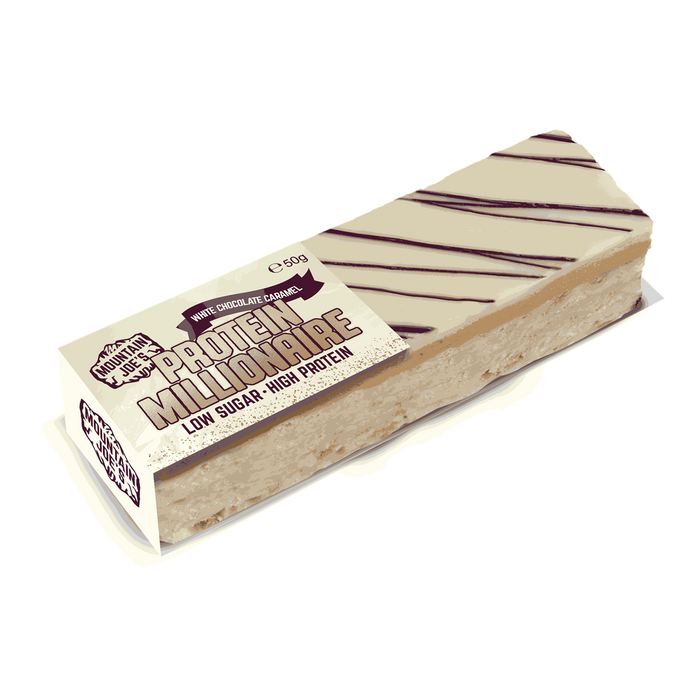 Mountain Joe's Protein Millionaire 10x50g - White Chocolate Caramel - Protein Bars at MySupplementShop by Mountain Joe's