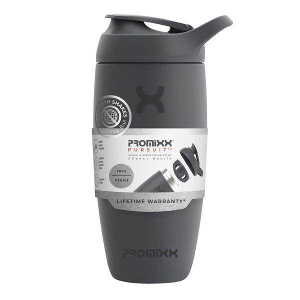 Promixx Pursuit Stainless-Steel Shaker Bottle 550ml - Graphite - Drink Flasks at MySupplementShop by Promixx