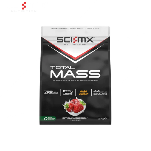 Sci-MX Total Mass 2kg 16 Servings - Strawberry - Mass Gainer at MySupplementShop by Sci-MX