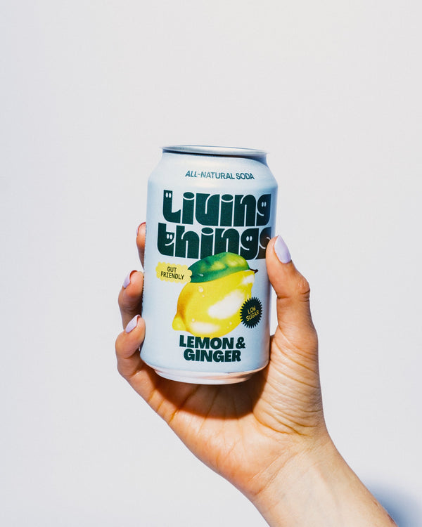 Living Things Prebiotic Drink 12x330ml - Lemon & Ginger Soda - Sports Nutrition at MySupplementShop by Living Things