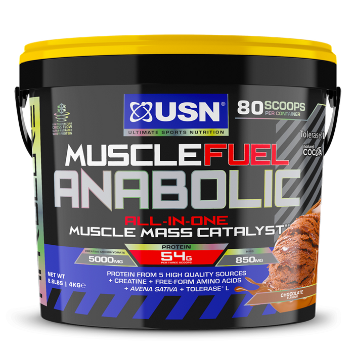 USN Muscle Fuel Anabolic 4kg | All-in-one Protein Powder - Chocolate - Whey Proteins at MySupplementShop by USN