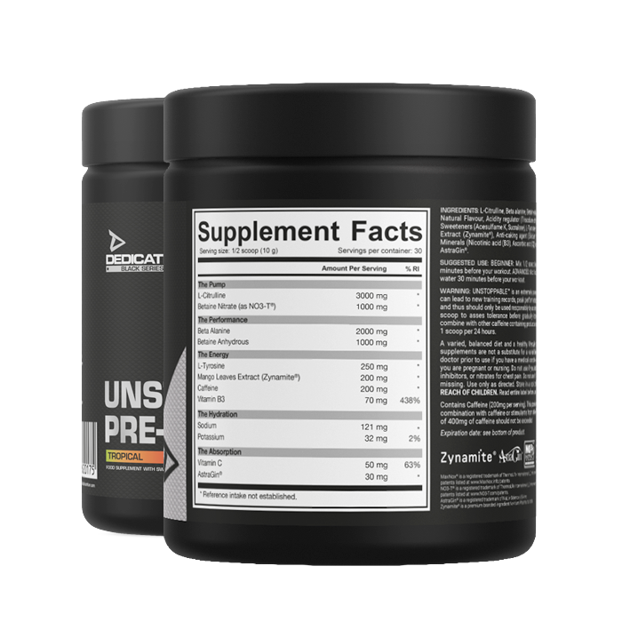 Dedicated Nutrition Unstoppable Pre Workout 300g - Legendary Training Booster - Pre Workout at MySupplementShop by Dedicated Nutrition