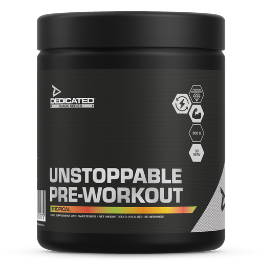 Dedicated Nutrition Unstoppable Pre Workout 300g - Legendary Training Booster - Tropical - Pre Workout at MySupplementShop by Dedicated Nutrition