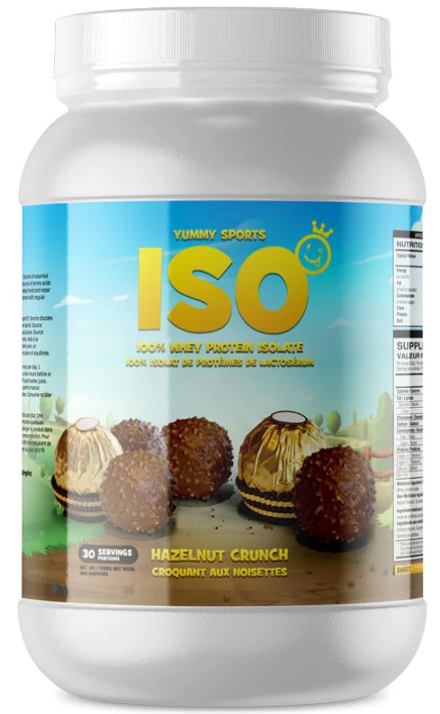 Yummy Sports ISO Tub 30 Serv 960g - Hazelnut Crunch - Whey Protein Isolate at MySupplementShop by Yummy Sports