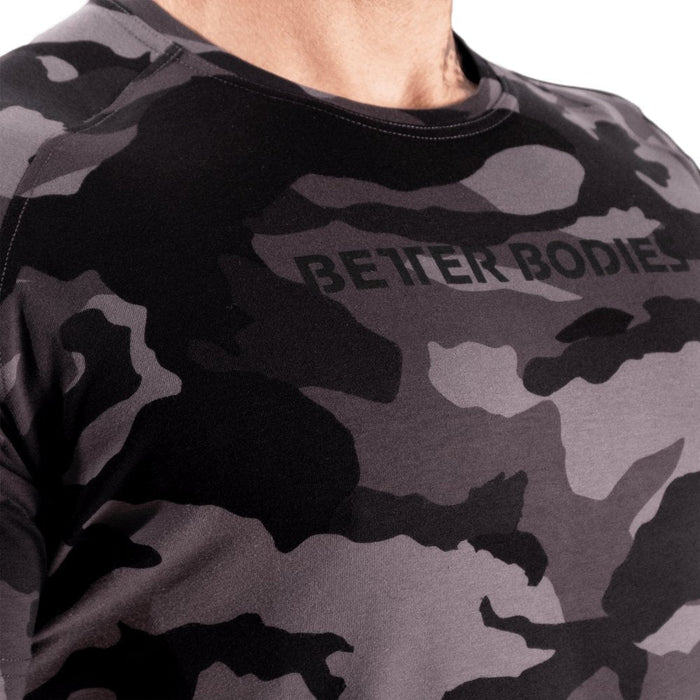 Better Bodies Gym Tapered Tee - Dark Camo - Tapered Tee at MySupplementShop by Better Bodies