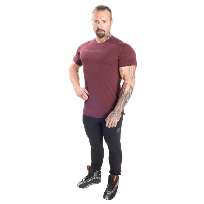 Better Bodies Gym Tapered Tee - Maroon - XXL - Tapered Tee at MySupplementShop by Better Bodies