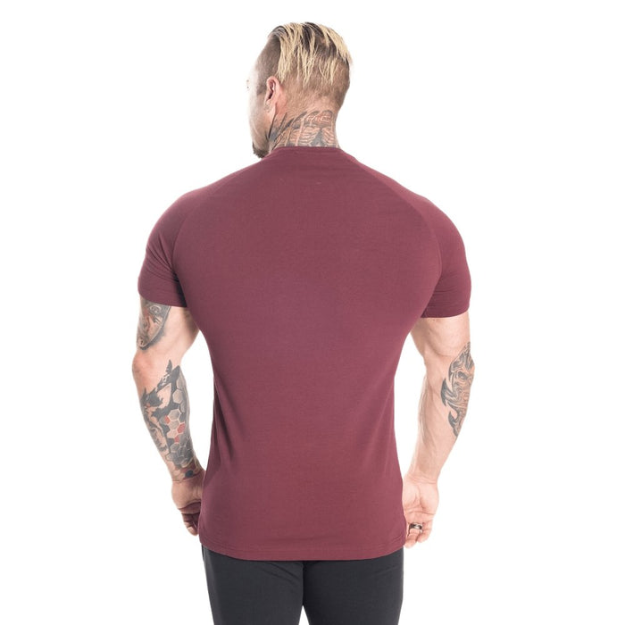 Better Bodies Gym Tapered Tee - Maroon - Tapered Tee at MySupplementShop by Better Bodies