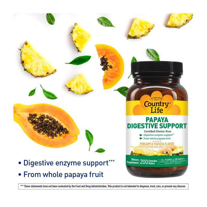 Country Life Papaya Digestive Support 500 Chewable Tablets - Digestive Health at MySupplementShop by Country Life