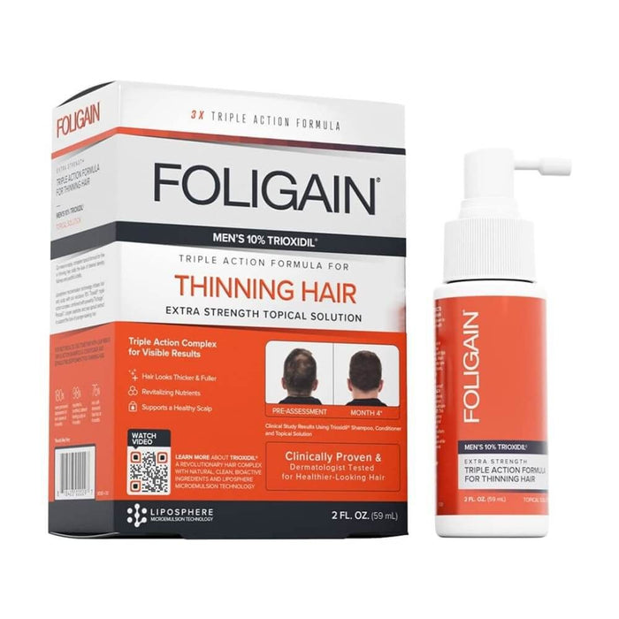 FOLIGAIN Triple Action Complete Formula For Thinning Hair For Men 10% Trioxidil (2 fl oz) 59ml - Hair Care at MySupplementShop by Foligain