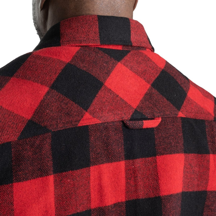 GASP Heavy Flannel Shirt - Red/Black - Crewneck at MySupplementShop by Gasp