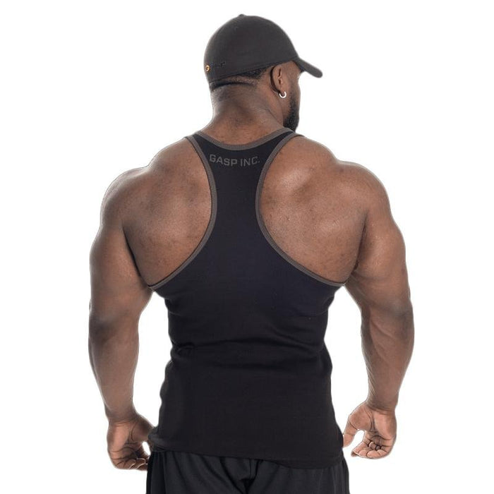 GASP Ribbed T-Back - Black - Tank Top at MySupplementShop by Gasp