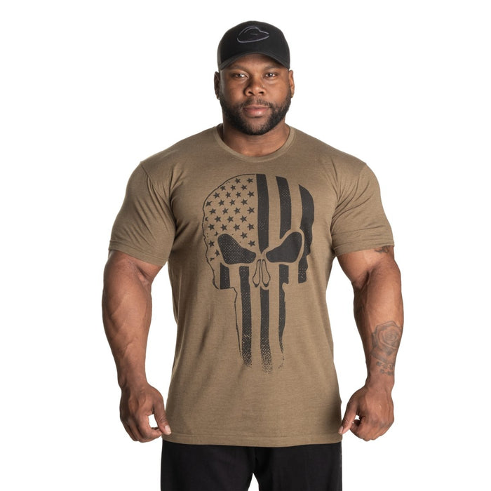 GASP Skull Standard Tee - Army Green Melange - Medium - Standard Tee at MySupplementShop by Gasp