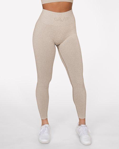 Gavelo Seamless Ribbed Leggings - Sand - Large - Leggings at MySupplementShop by Gavelo