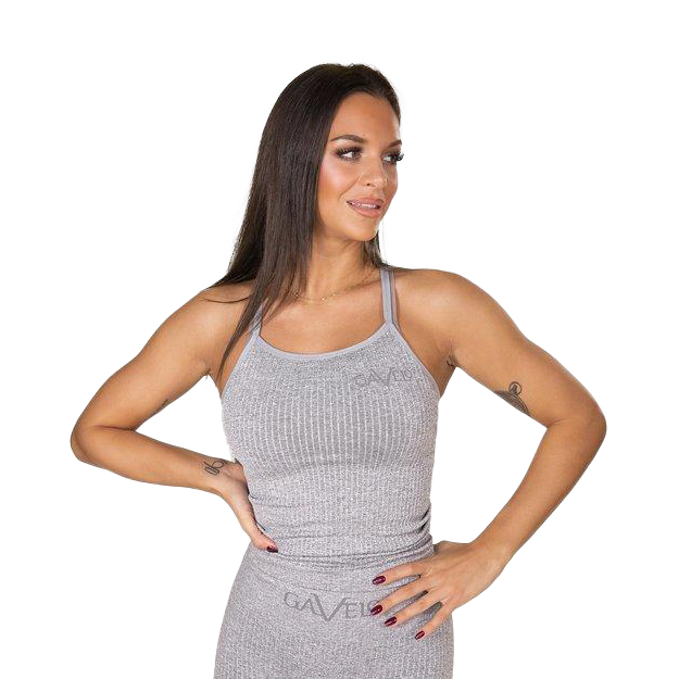 Gavelo Seamless Ribbed Tank - Light Grey