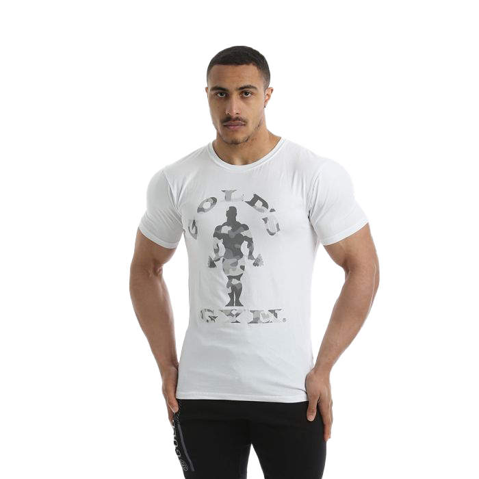 Gold's Gym Printed Camo Logo Tee - White